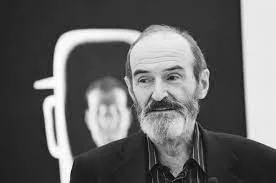 Black and white photograph of the artist Eric Bulatov