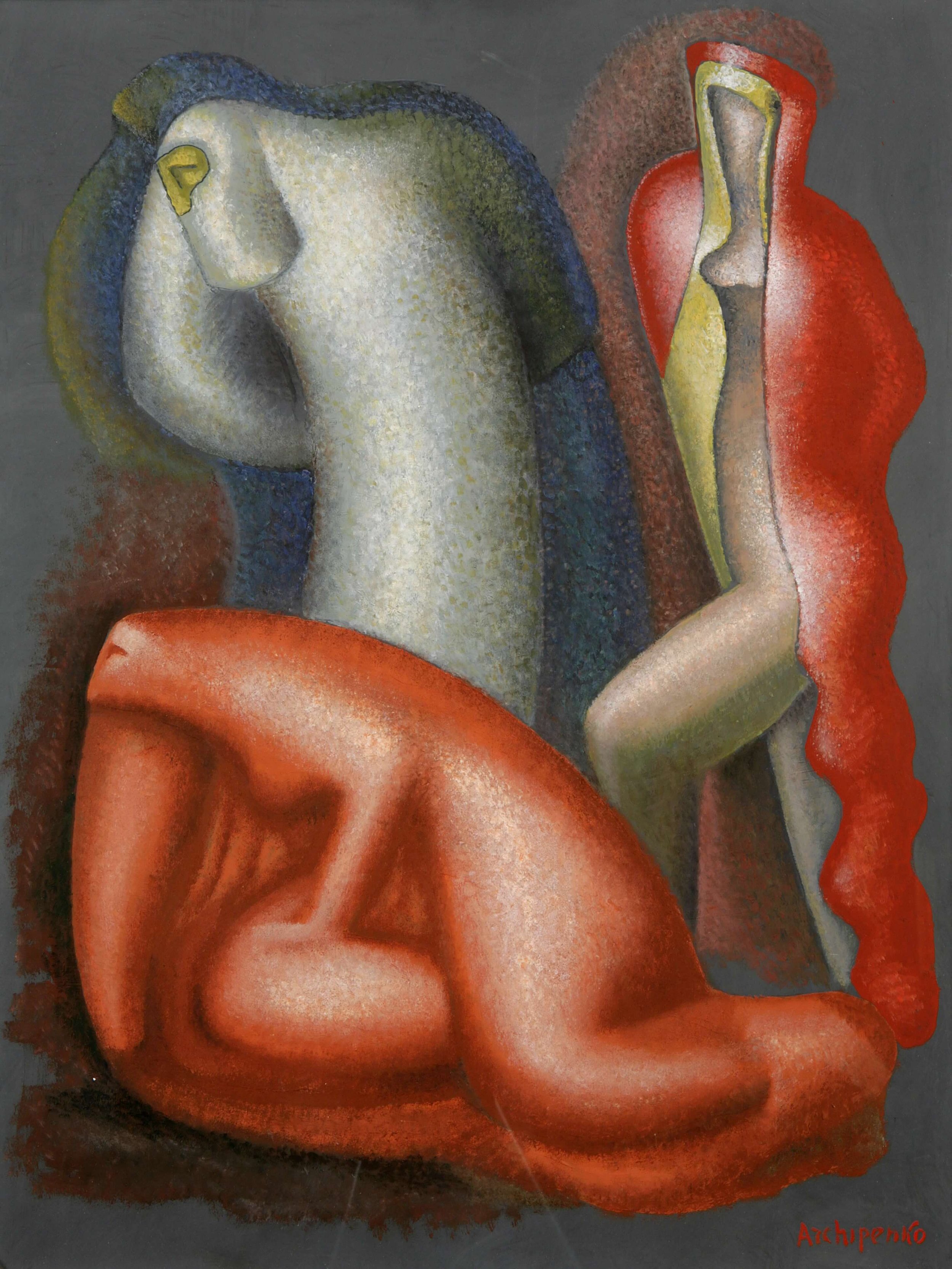 Archipenko Alexander, Ancient Drama, oil and tempera on board, 61 x 46 cm. (24 x 18.1 in.).jpg