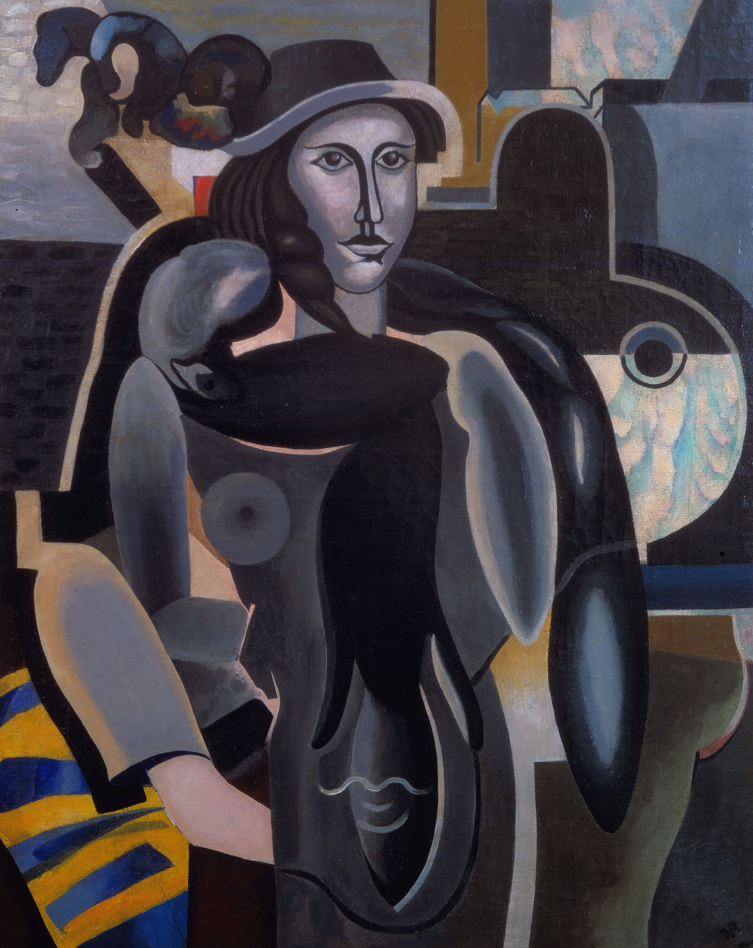 Baranov-Rossine Vladimir, Woman in a Hat, oil on canvas, 90 x 71.3 cm. (35.5 x 28 in.).jpg