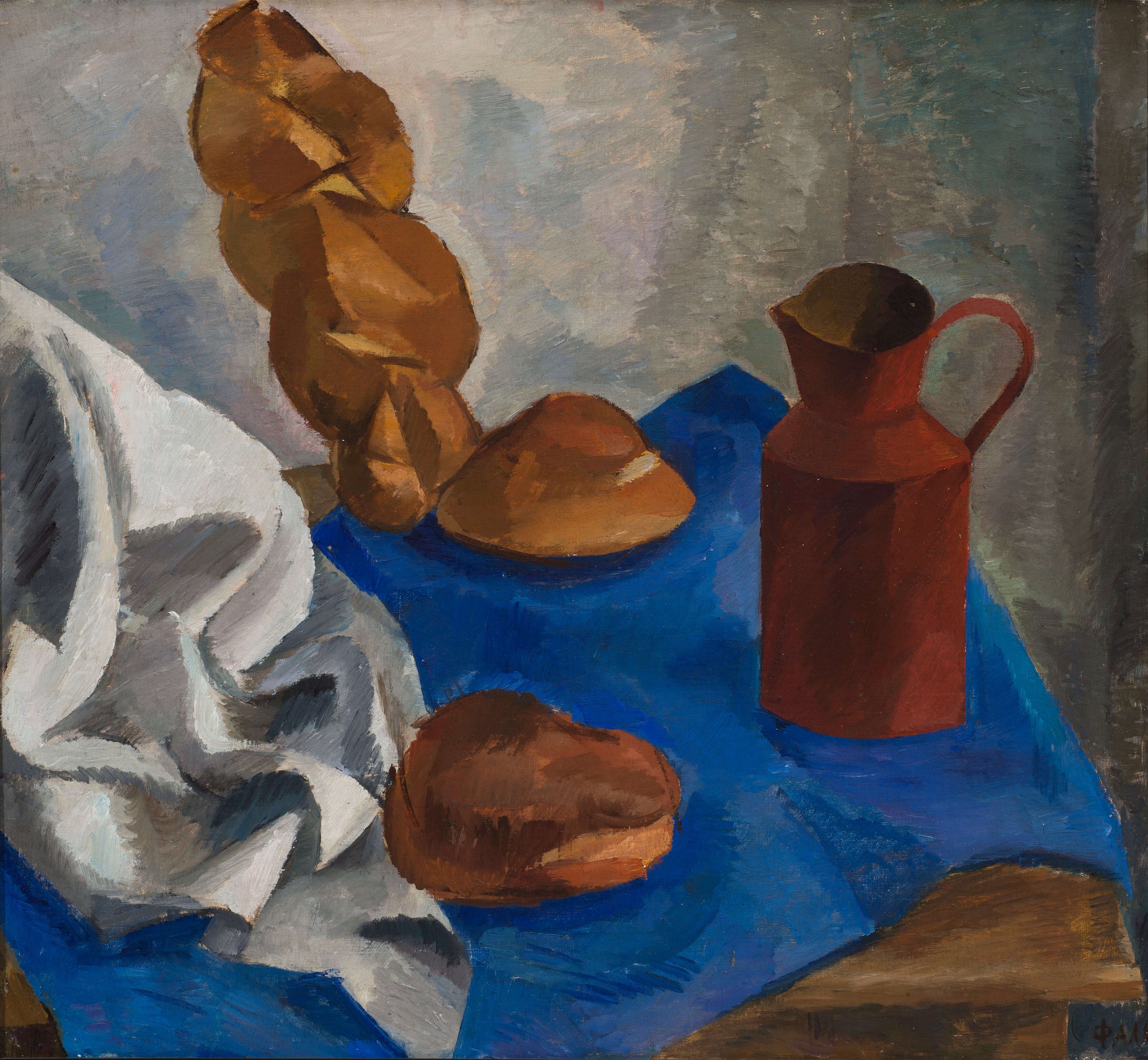 Falk Robert, Still life with Bread, 1914, oil on canvas, 70 x 75 cm. (27.5 x 29.5 in.).jpg