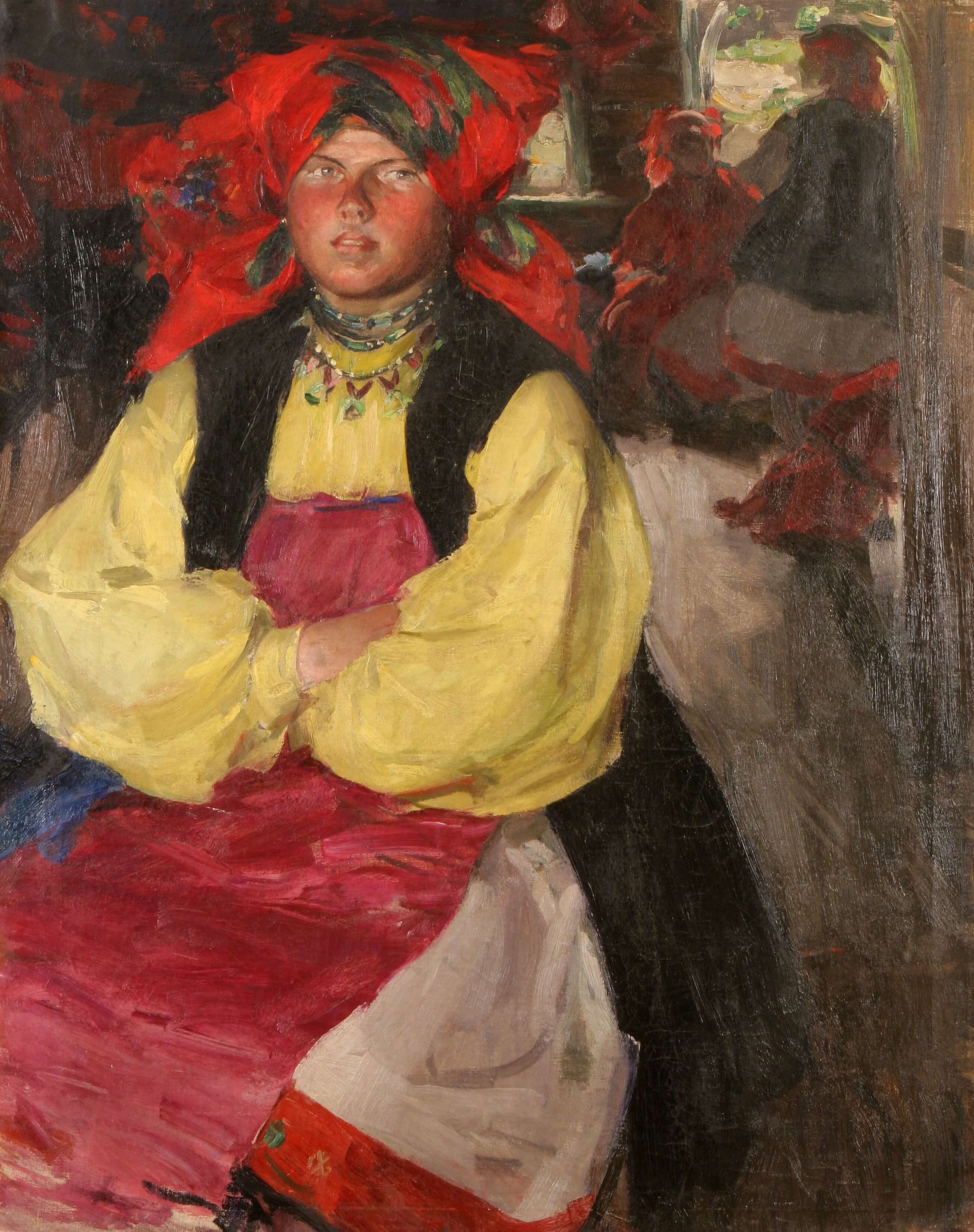 Archipov Abram, Girl in Yellow Blouse, 1910s, oil on canvas,  111.75 x 90 cm. (44 x 35.5 in.).jpg