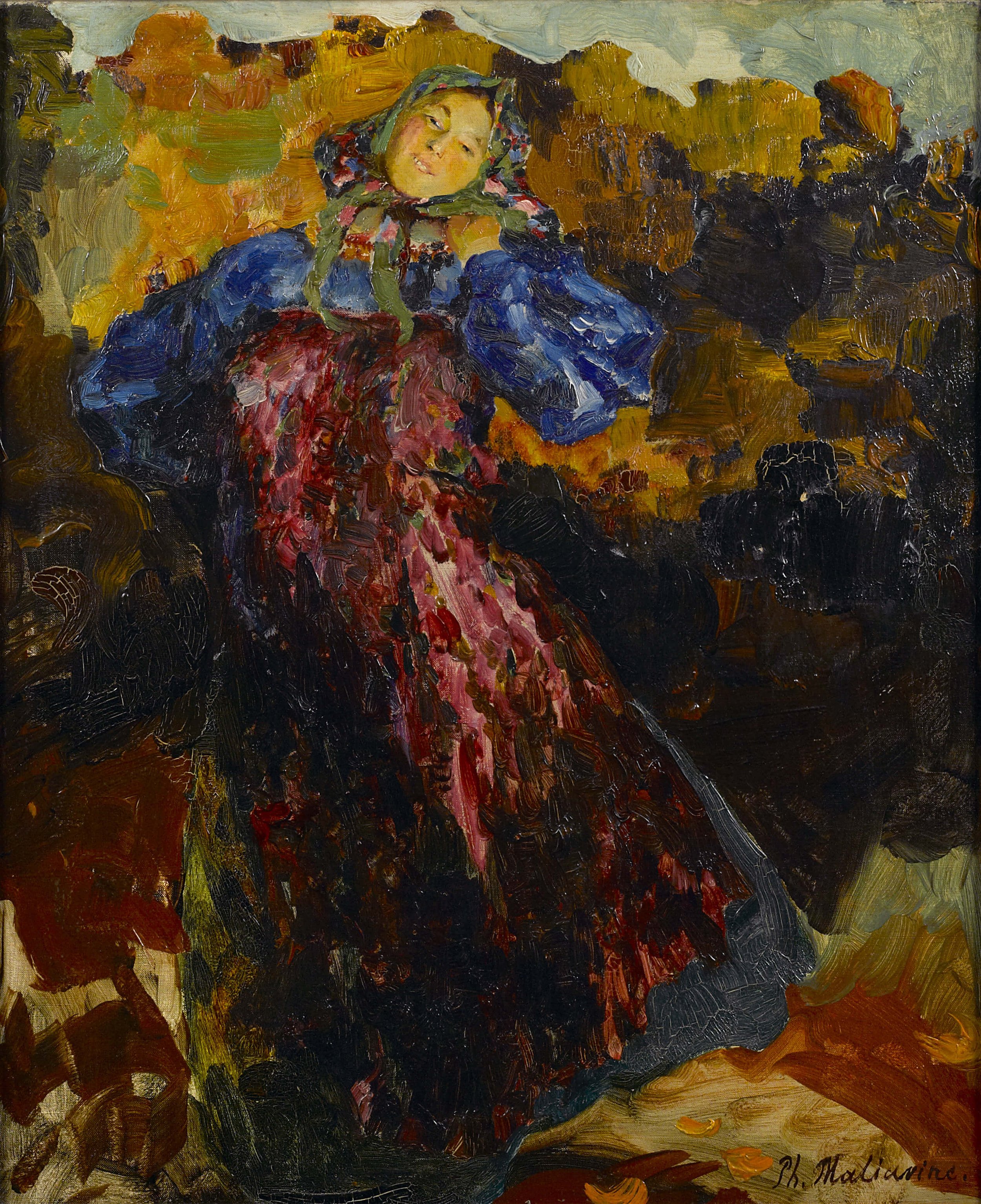 Philip Maliavin, The Young Girl, oil on canvas, 55.5 x 46.3 cm.jpg