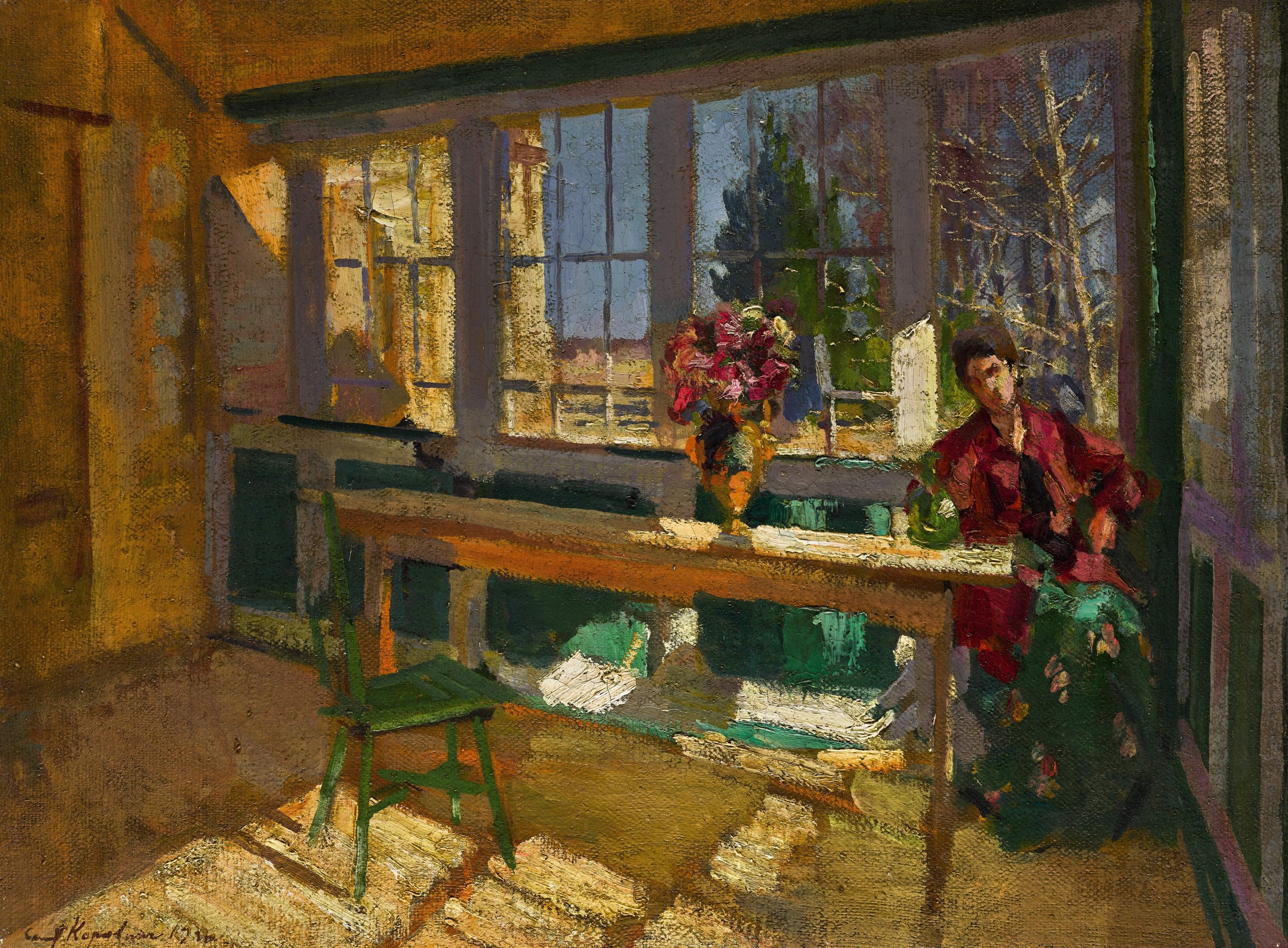 Korovin Constantin, Catching the Sun in the Dacha, oil on canvas, 65.5 x 88.5 cm (25¾ x 34¾ in).jpg