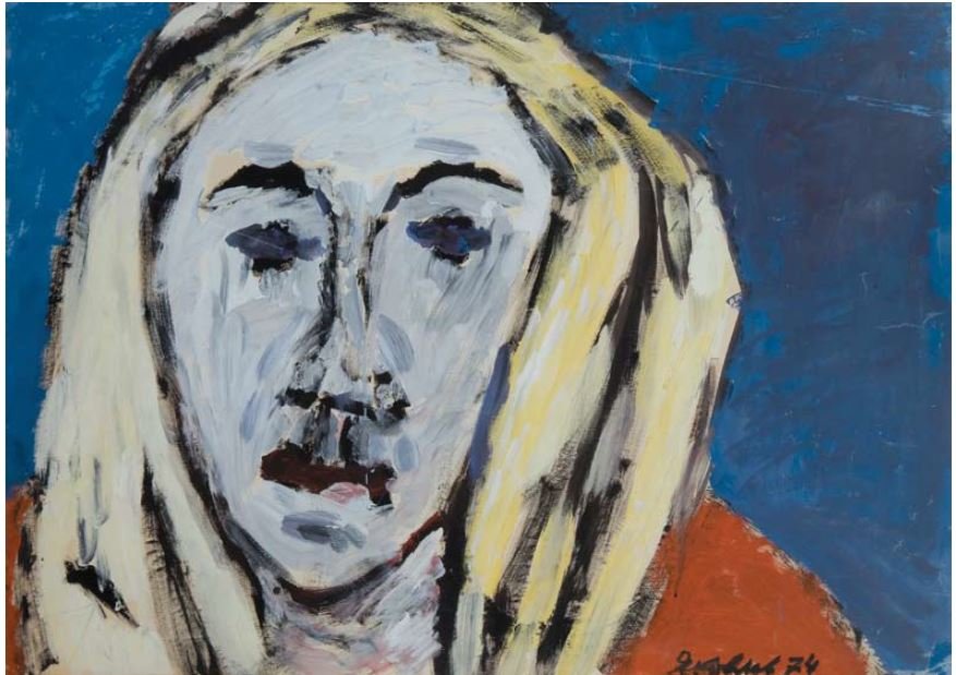 Yakovlev Vladimir. Blonde Woman. 1974. gouache on paper, 34 x 24.4 in. 61 x 87 см.JPG