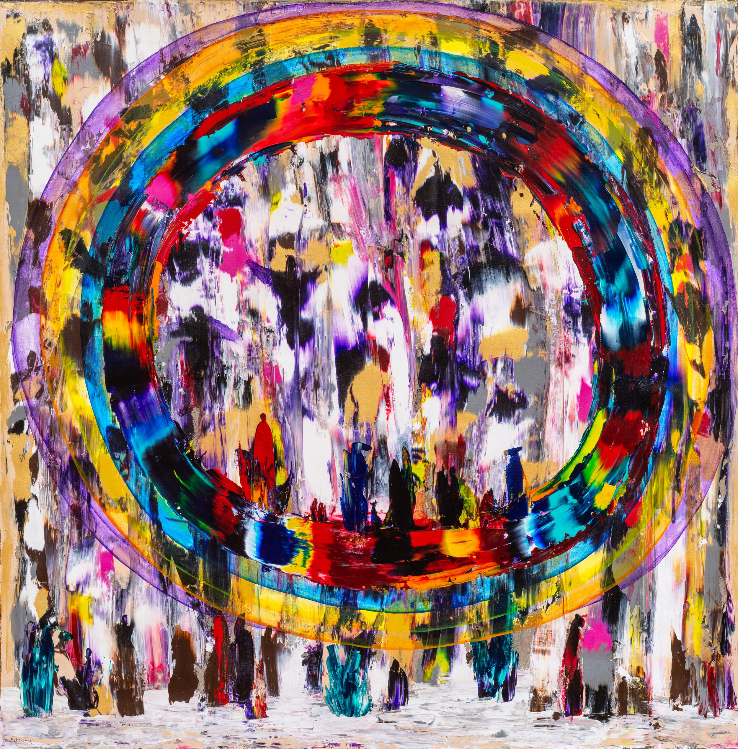 Edward Bekkerman, Labyrinth of Love II, 2020, mixed media on canvas, 152 x 152 cm (60 x 60 in).jpg