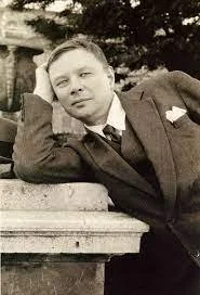 Black and white historical photo of the artist Mikhail Larionov