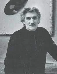 black and white photograph of the artist Vladimir Nemukhin