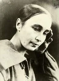 Black and white photograph of Natalia Goncharova