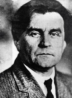 Black and white photograph of Kazimir Malevich