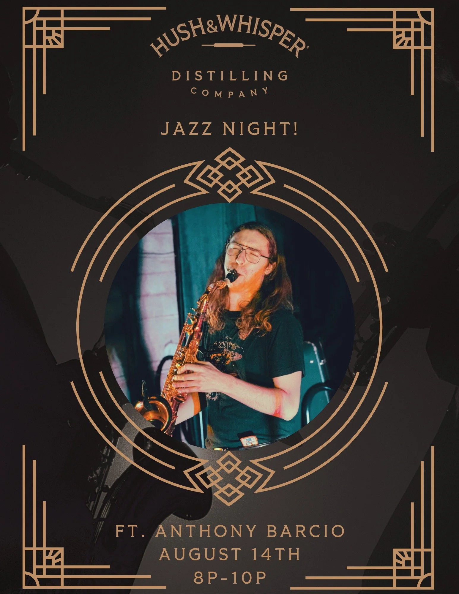 Jazz Night at Hush & Whisper Distilling Co. in Bryan, TX – August 14, 2025