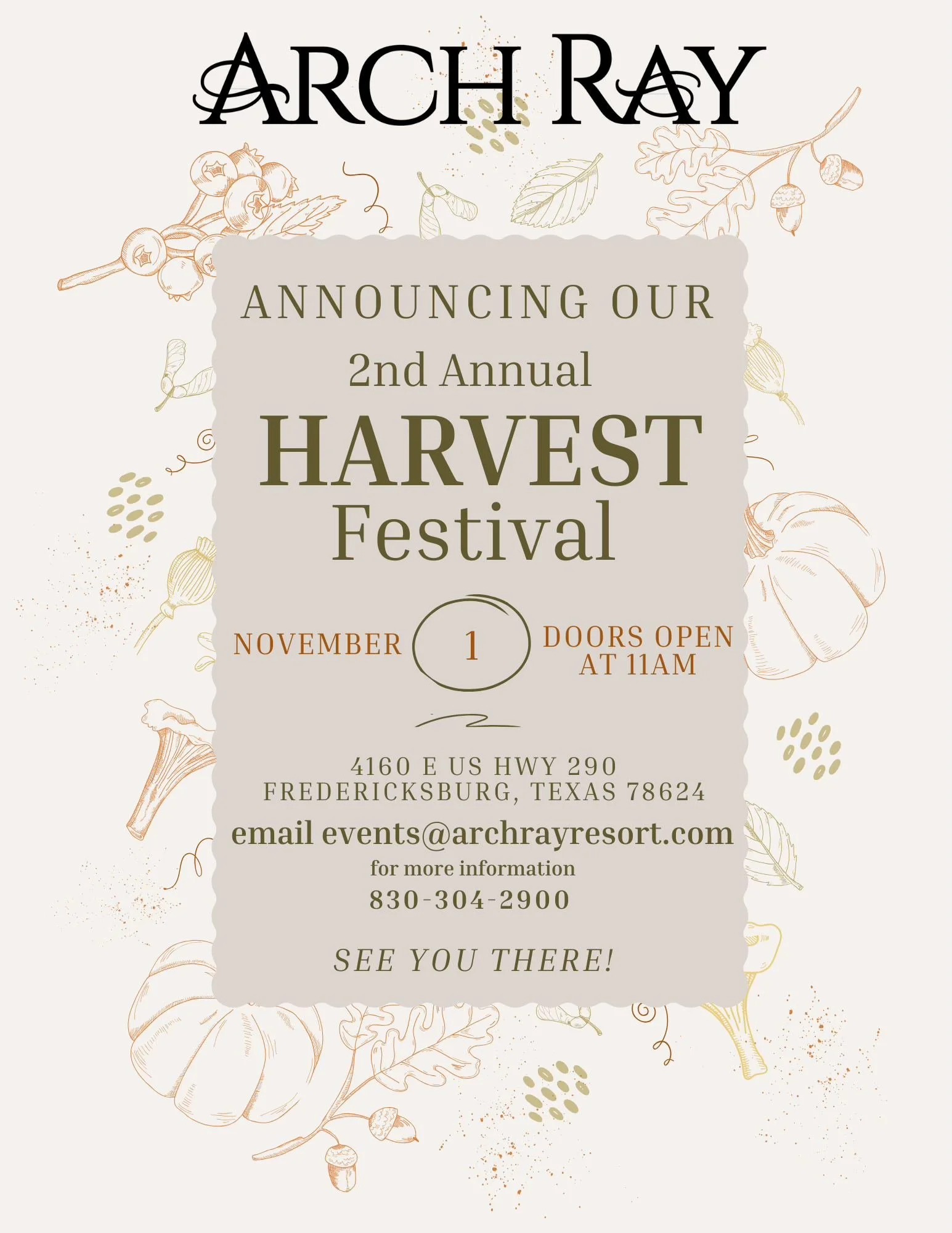 Arch Ray Resortās 2nd Annual Harvest Festival ā November 1, 2025