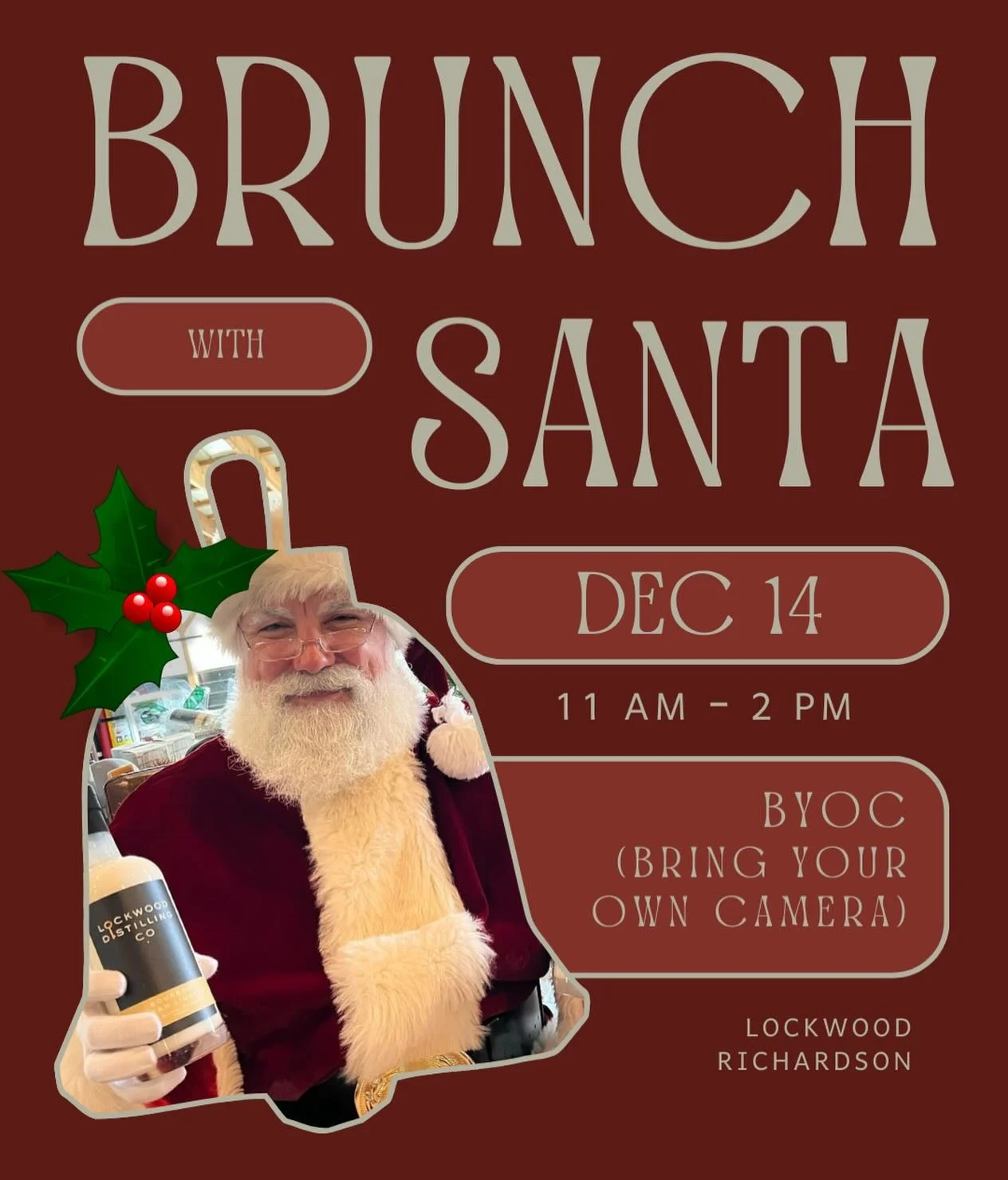 Brunch With Santa at Lockwood Distilling | Richardson, TX | December 14, 2025