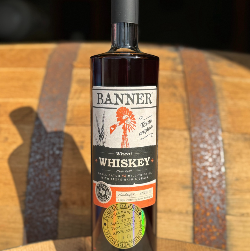 Banner Distilling 8-Year Single Barrel Wheat Whiskey Release | Manor, TX | 750ml for $50