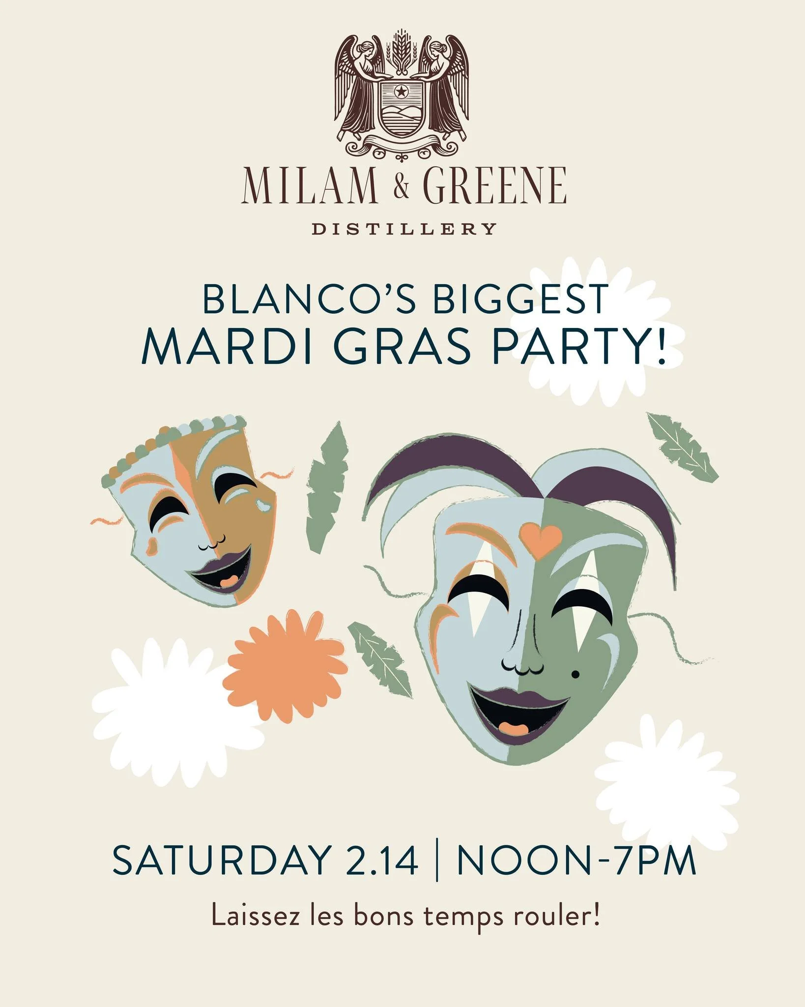 Blanco’s Biggest Mardi Gras Party at Milam & Greene Whiskey | Blanco, TX