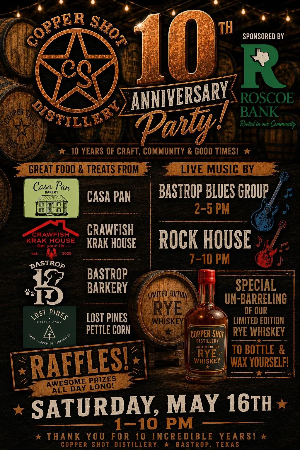 Copper Shot Distillery 10th Anniversary Party in Bastrop, TX