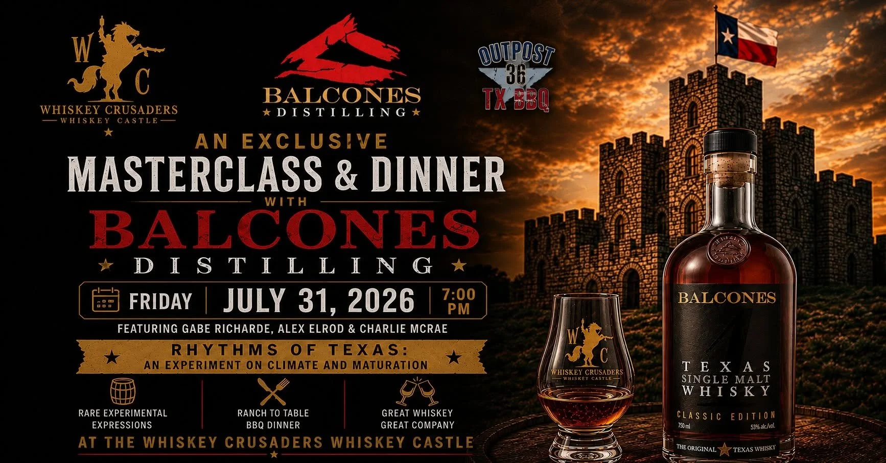 Balcones Masterclass & Dinner in Hurst | Climate & Maturation Tasting