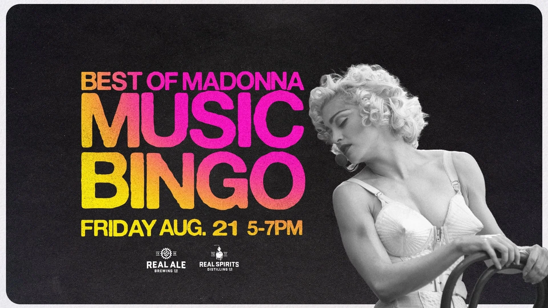 Madonna Music Bingo at Real Spirits | Blanco, TX