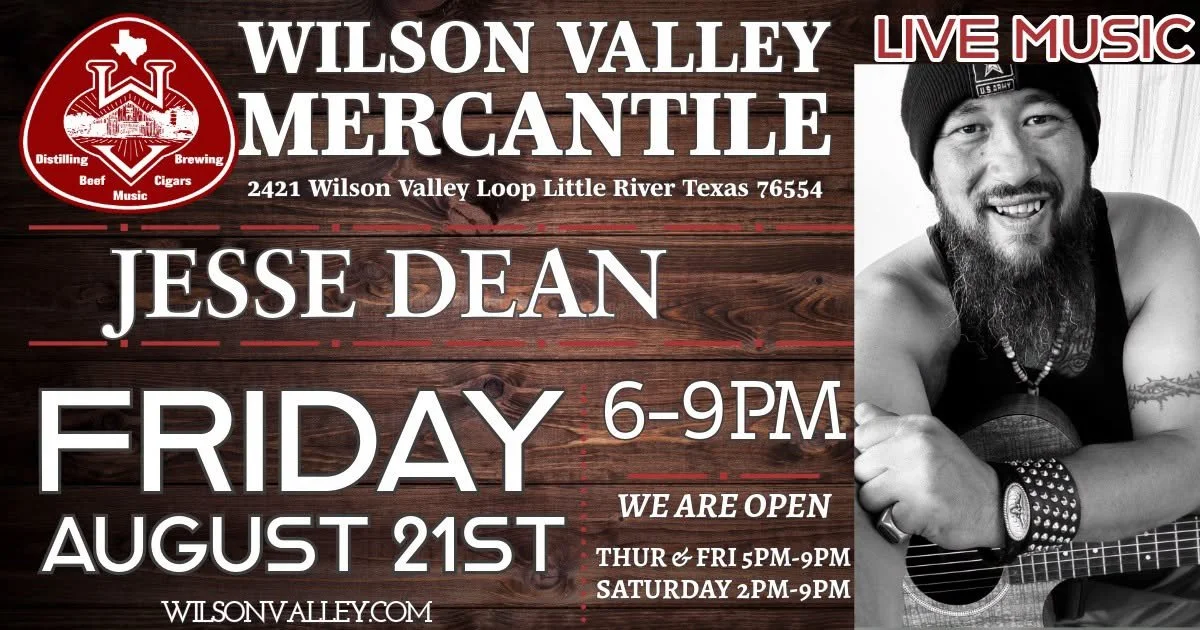 Jesse Dean Live at Wilson Valley Mercantile | August 21