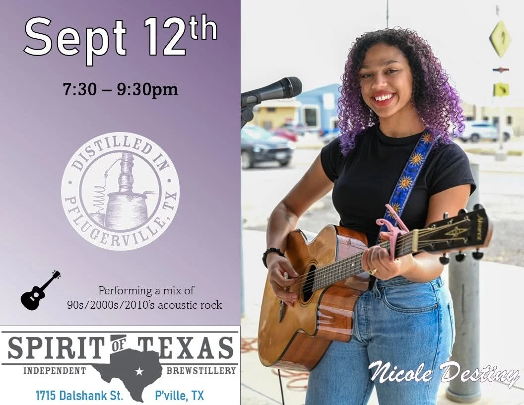 Nicole Destiny at Spirit of Texas Distillery | Sept. 12
