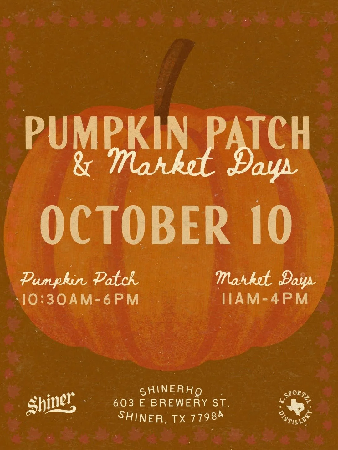 Pumpkin Patch & Market Days at K. Spoetzl Distillery