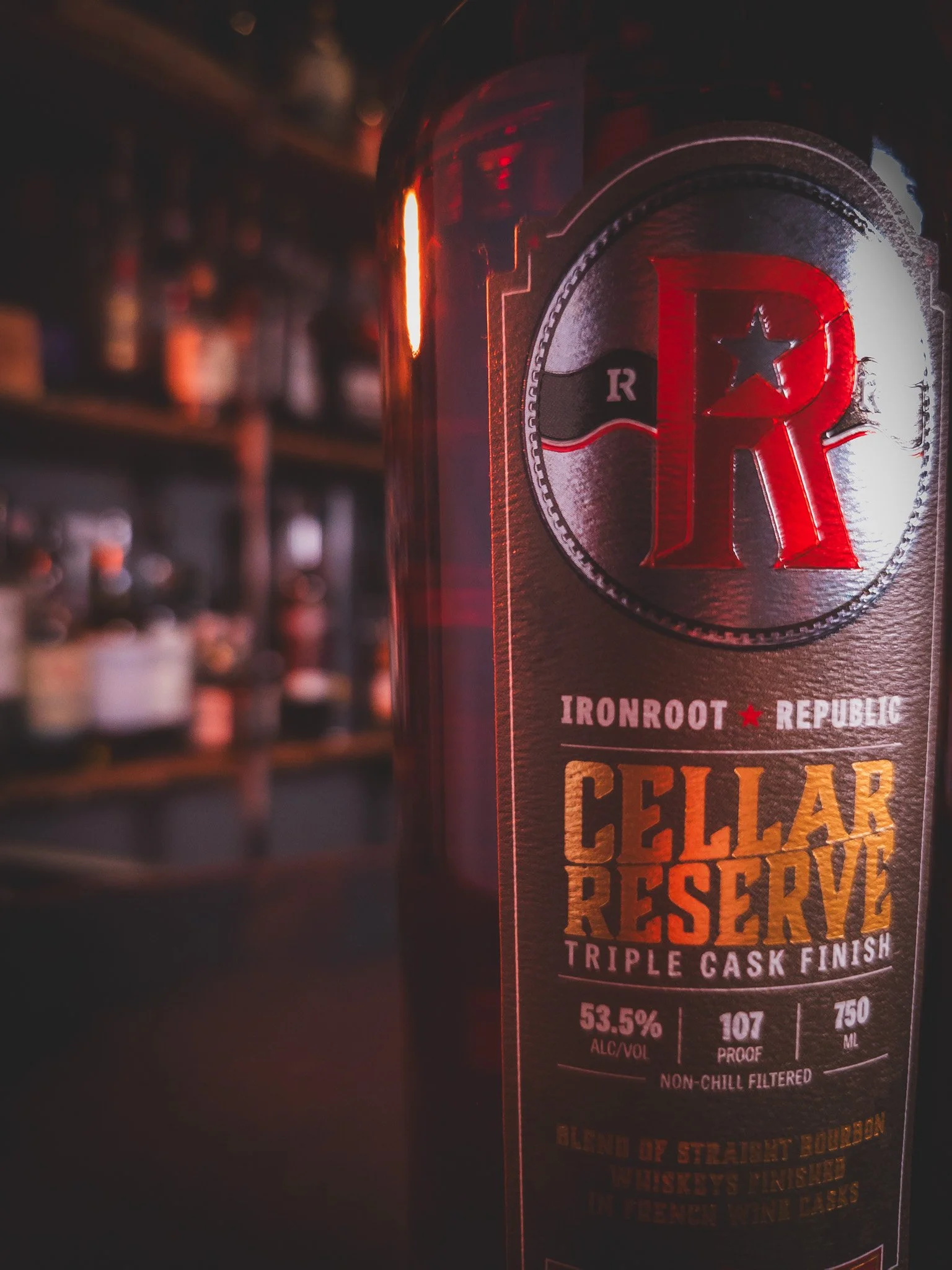 A photo of a bottle of Ironroot Cellar Reserve