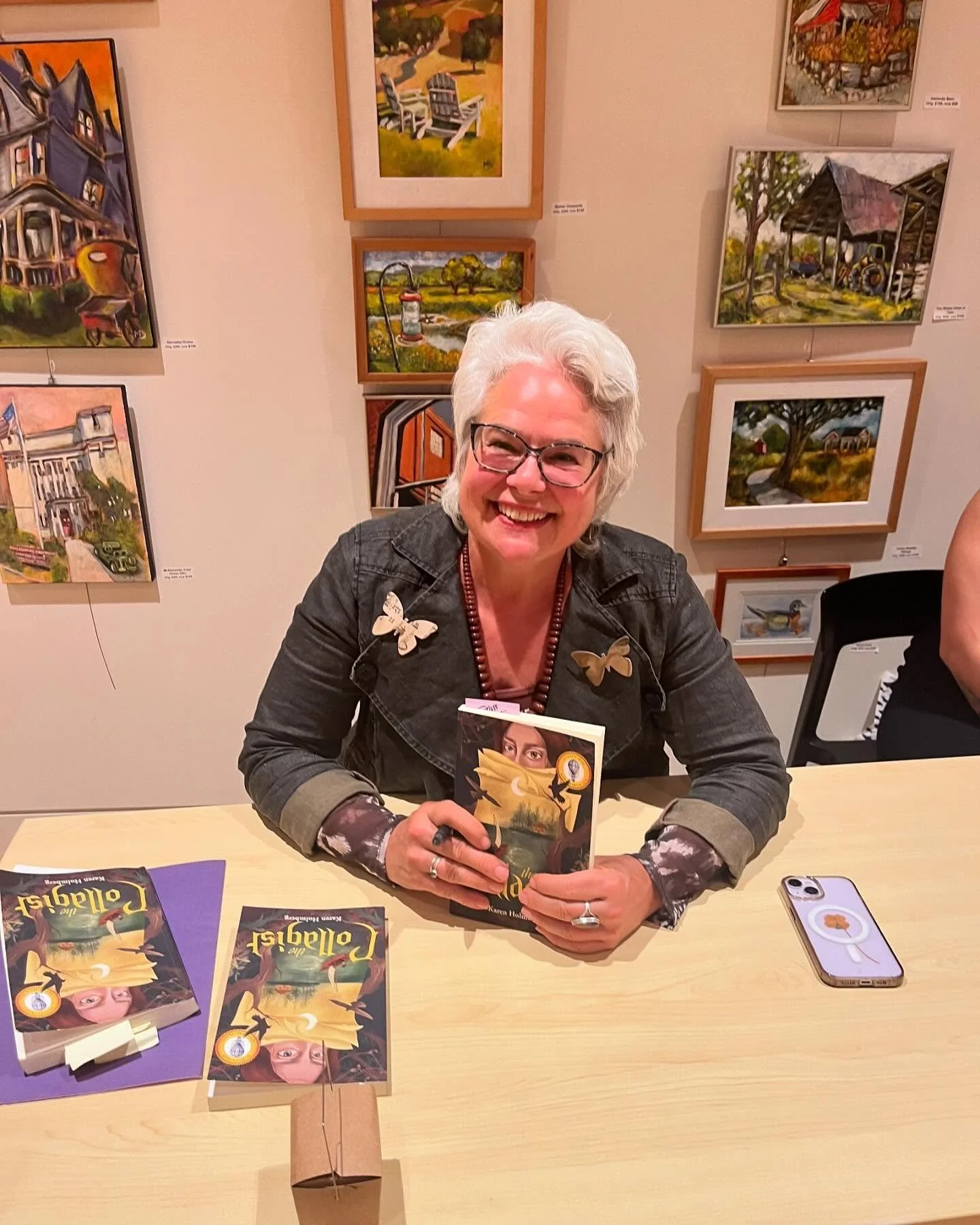 My reading in OSU&rsquo;s Literary Northwest Series at the Corvallis Museum went even better than I could possibly have imagined. It was so wonderful to see people wearing my collaged bird and butterflies in their hair and on their lapels. And of cou