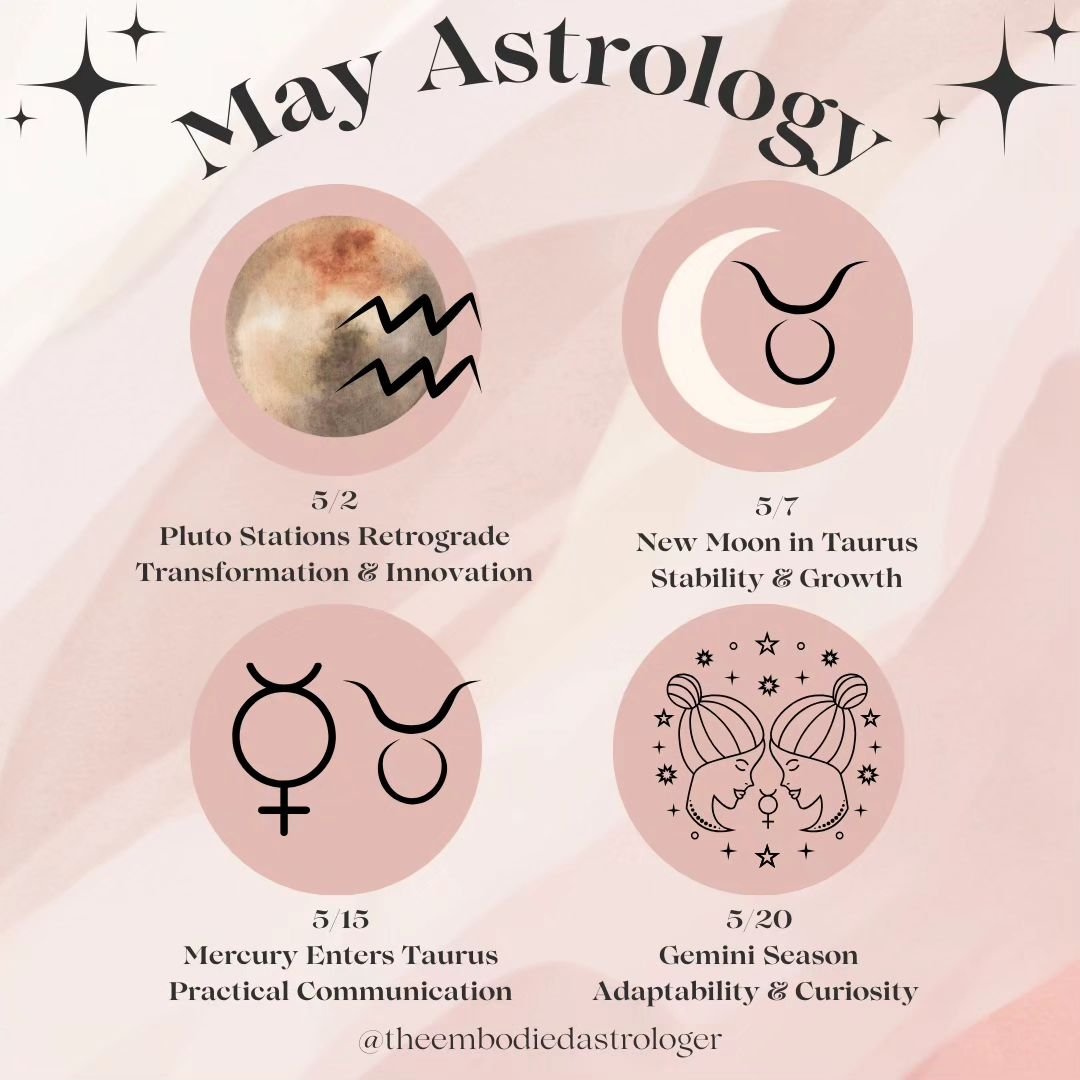 Astrology of May is here!

If you want to learn more about the astrology happening in May, make sure that you are following this page!

I share and give updates around the astrology that's occurring each week, new and full moon posts, and major trans