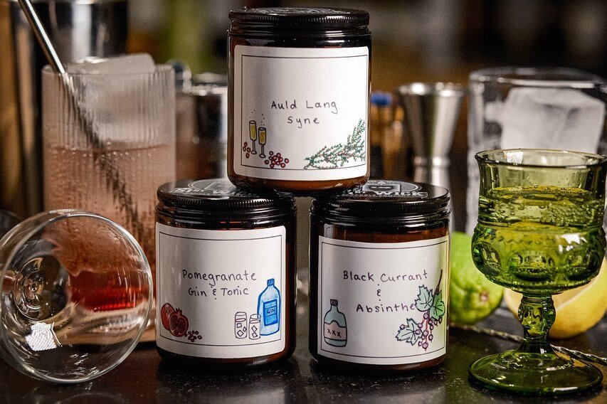 We just launched our Cocktail Collection! 🎉🎉🎉 A trio of cocktail-inspired scents are the perfect way to ring in the New Year. Purchase all three in a gift set and get a pair of slate 51st Wick coasters included! #dryjanuaryapproved #handpourcandle