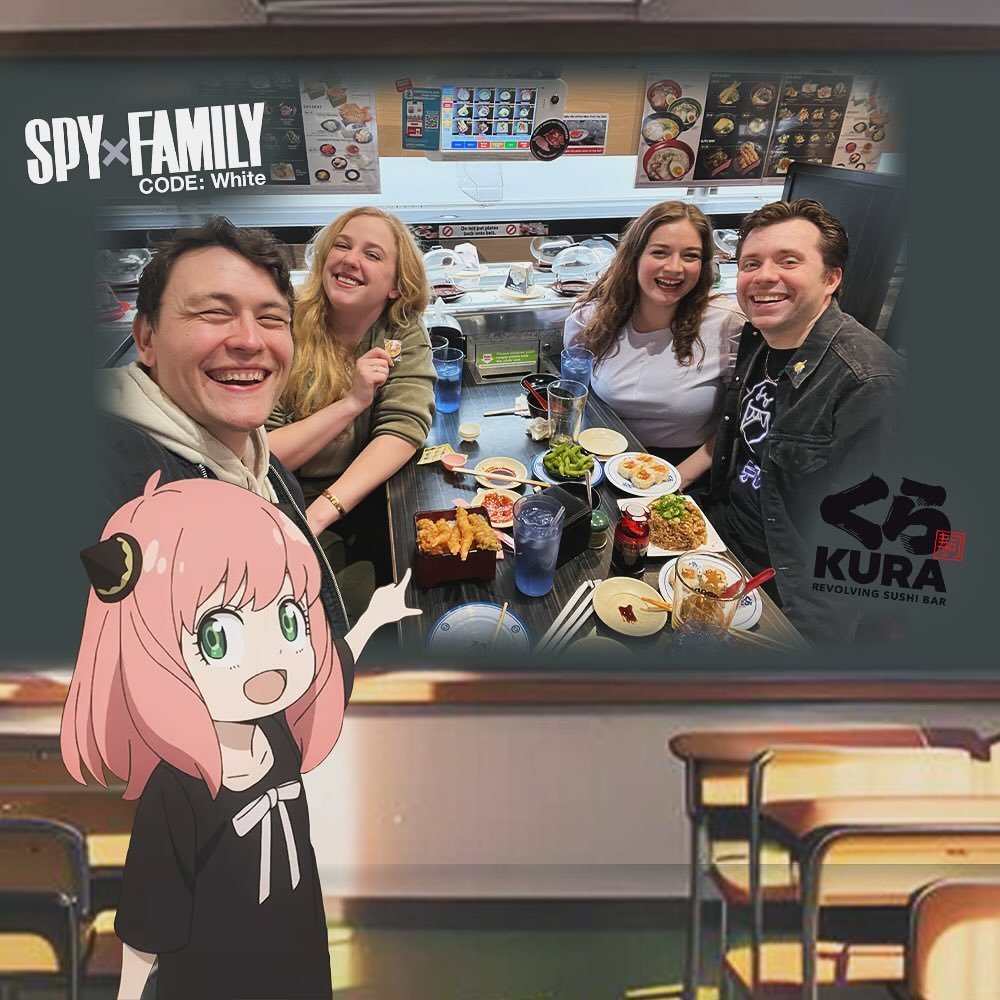 We had a lovely SPY x FAMILY themed double date with @randytroy and @chrissytroy4 at @kurasushi_usa in honor of SPY x FAMILY CODE: WHITE! 🕵️ 

Shout-out to the staff at the Glendale Galleria location for knocking it out of the park with their presen