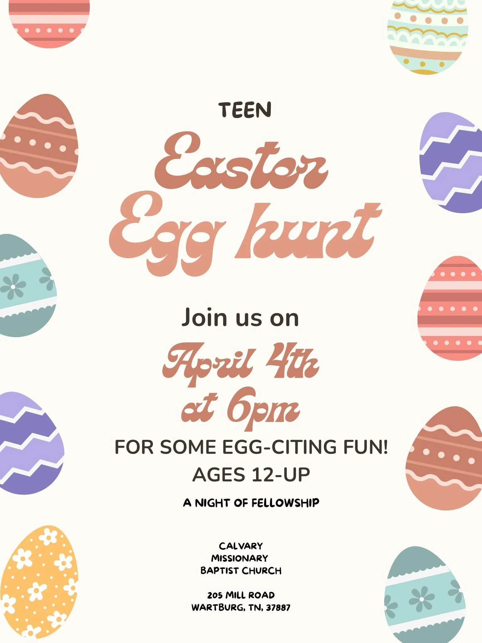 Teen egg hunt fellowship 