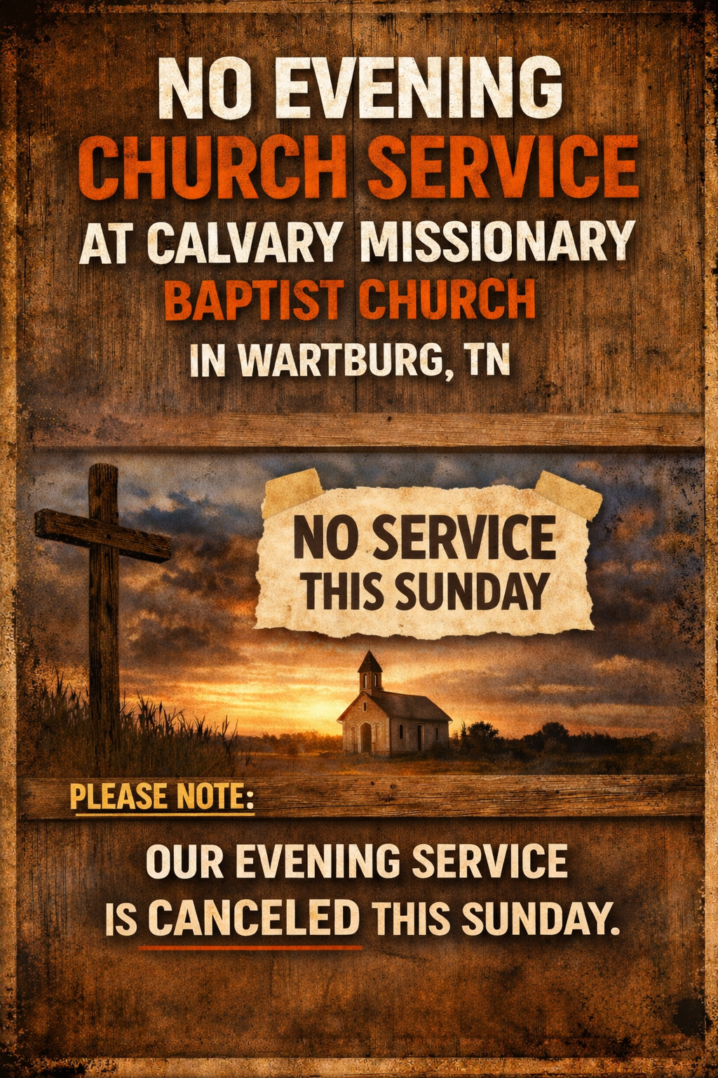 Church service canceled 