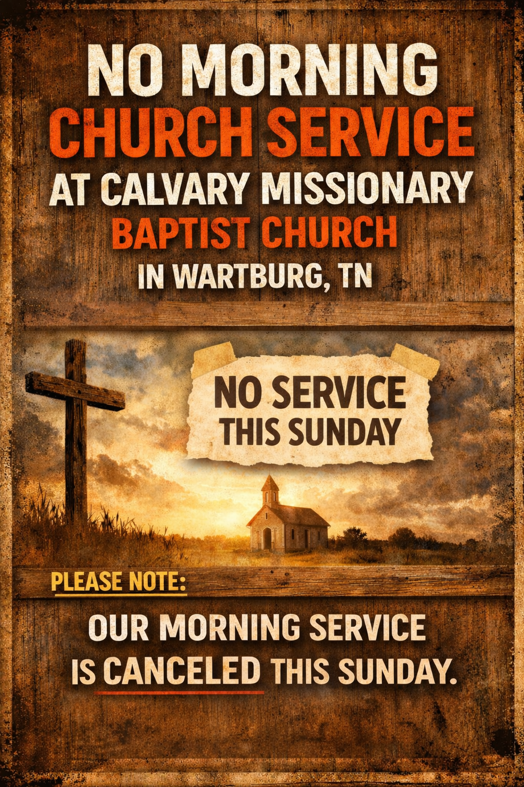 Church service canceled 