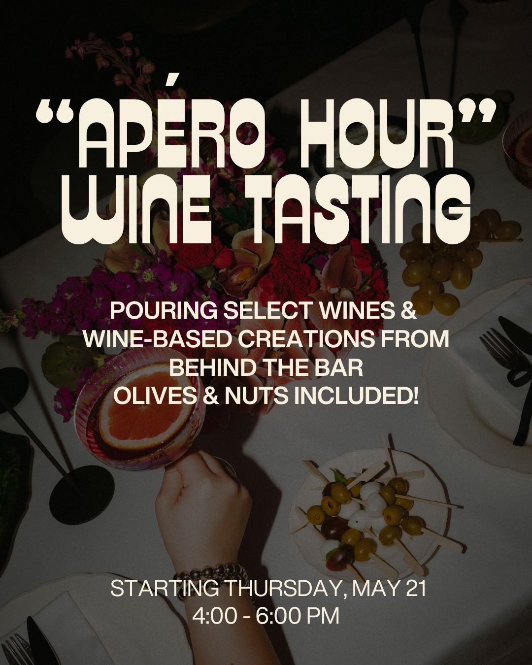 “Apero Hour” Wine Tasting