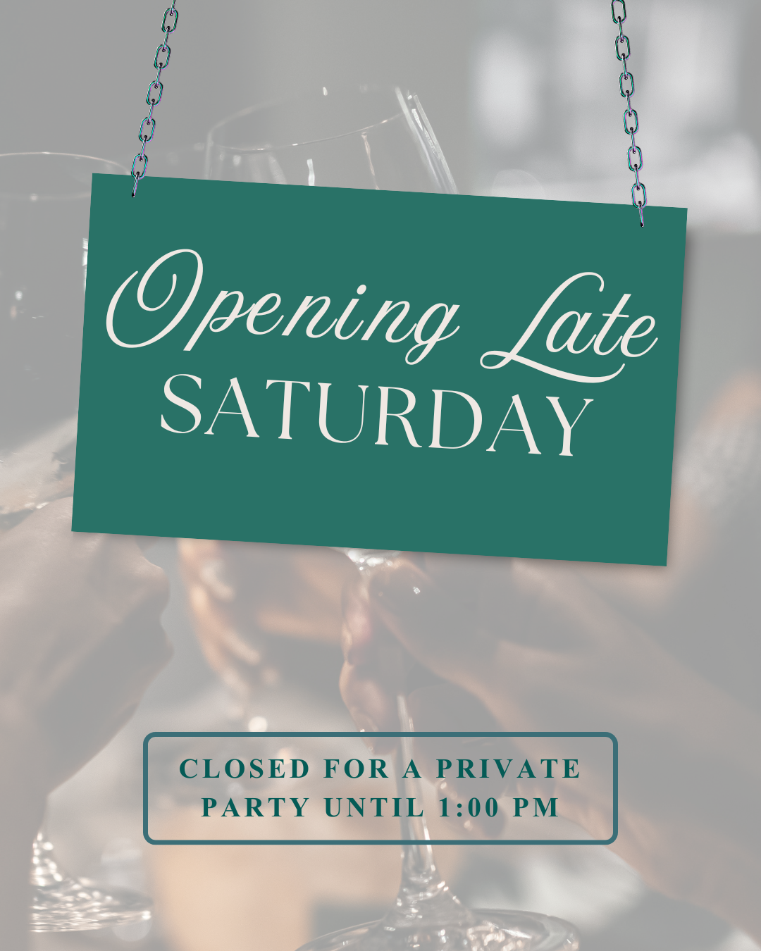 Opening Late Saturday July 11 at 1PM