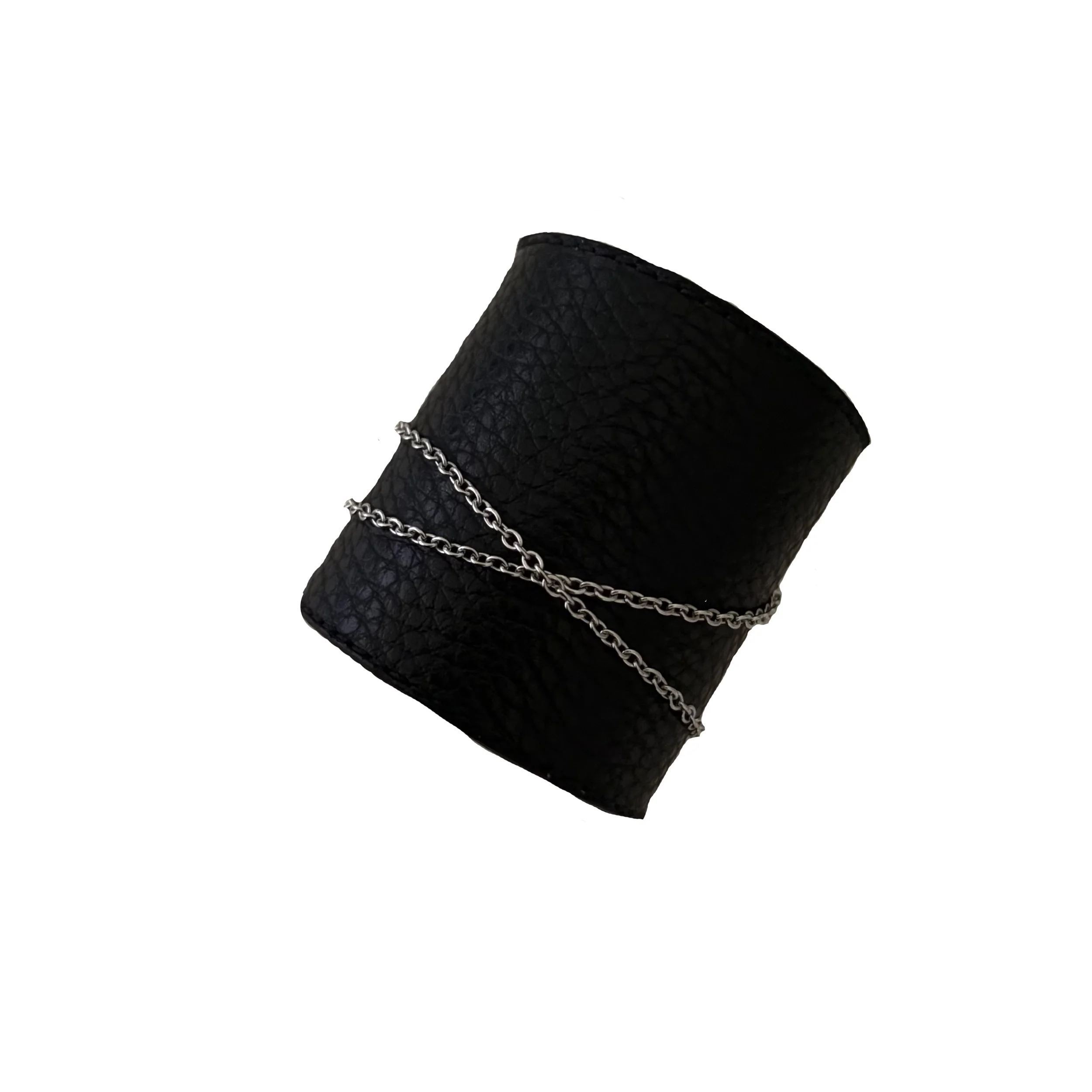 LEATHER CHAIN CUFF 000279