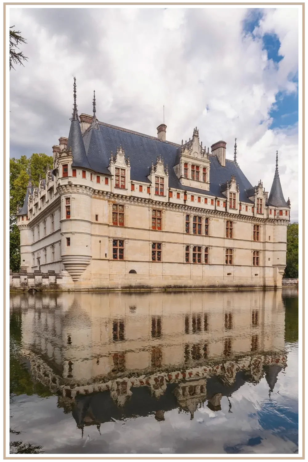 Visit the Château d'Azay-le-Rideau in the Loire Valley of France with a private driver guide. Explore custom luxury itineraries, private estate tours, and bespoke journeys to Europe exclusively for travelers from the USA, planned by Denise Kubica at 