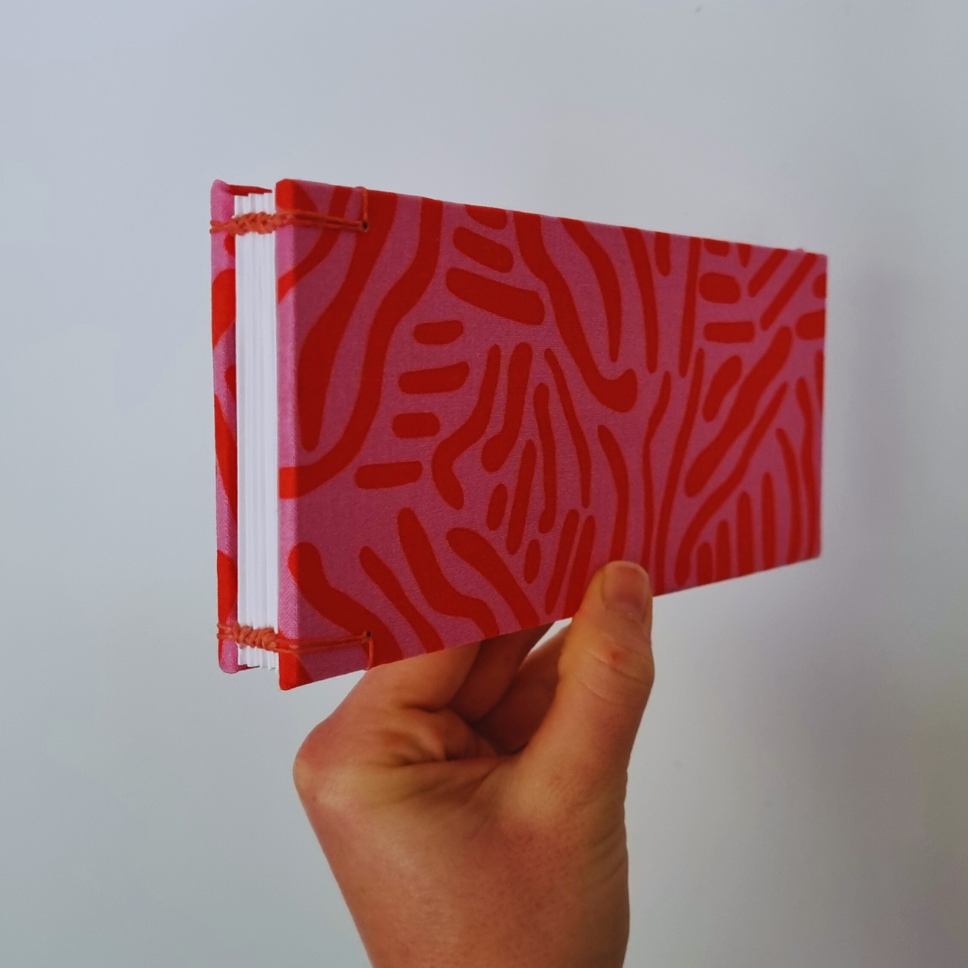 bound to love them blank journal scrapbook daily practice art sketchbook pink red squiggle.png