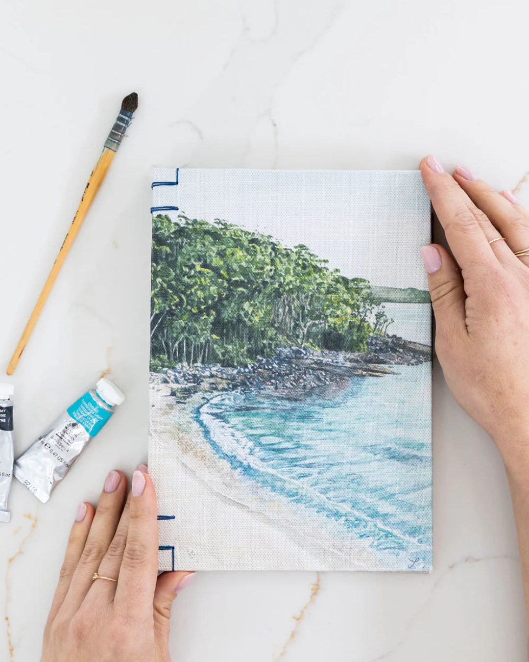 leah's mark coastal art beach sketchbook