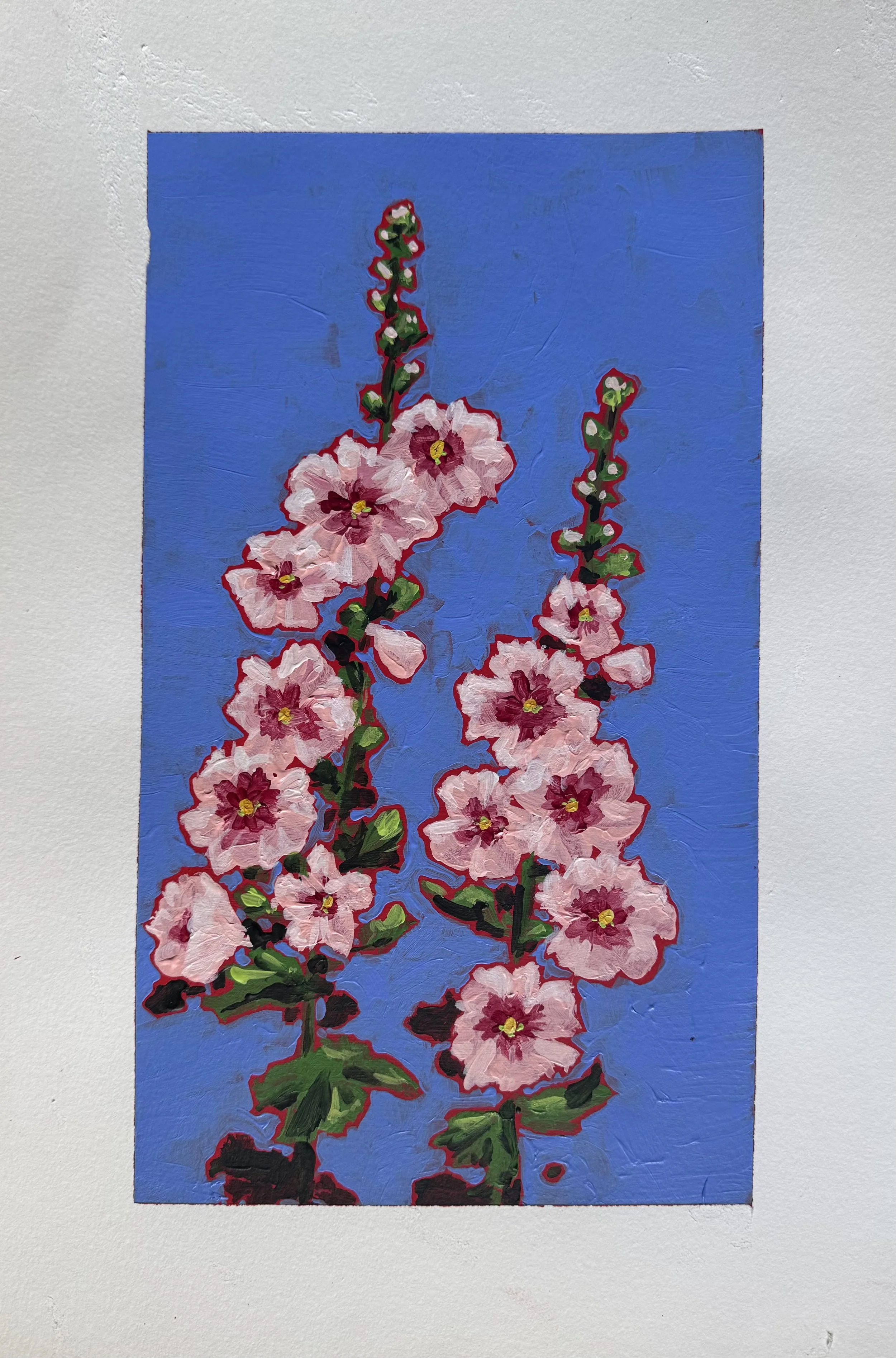 *SOLD* April 7 - Hollyhocks