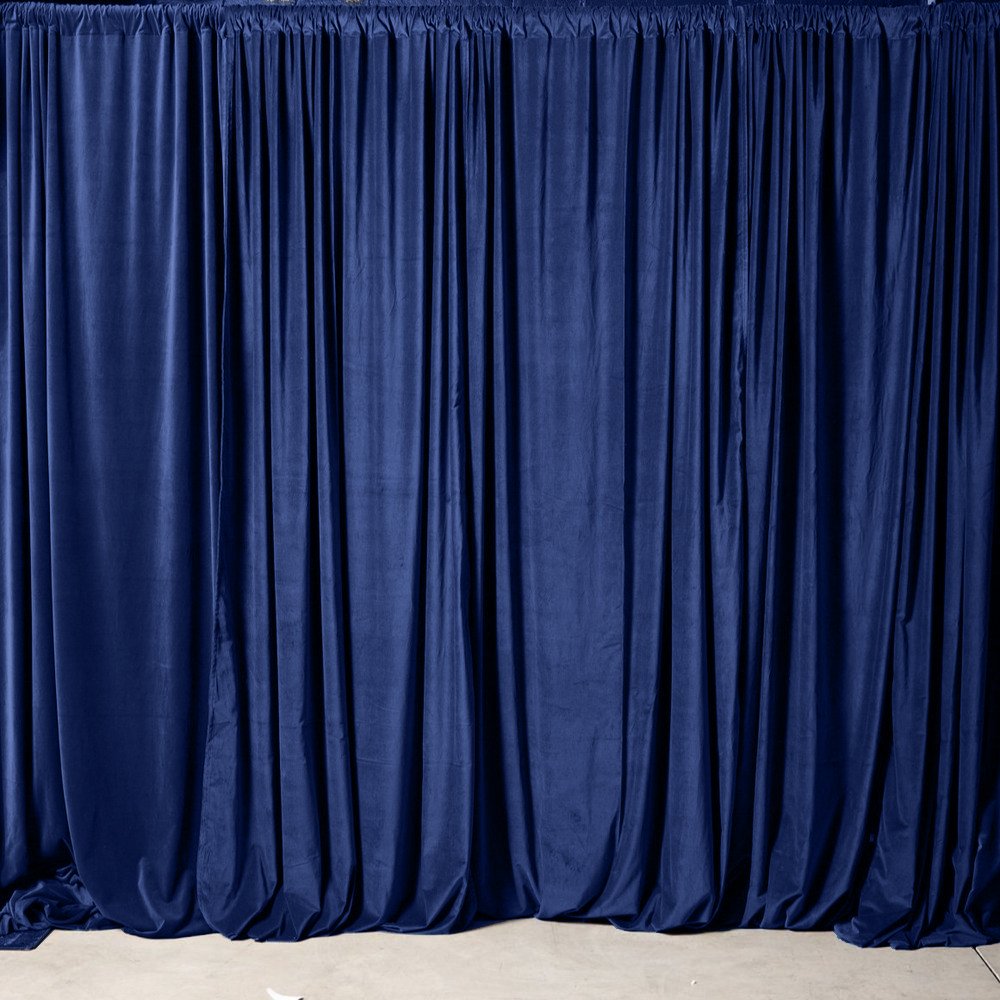 Navy drapes