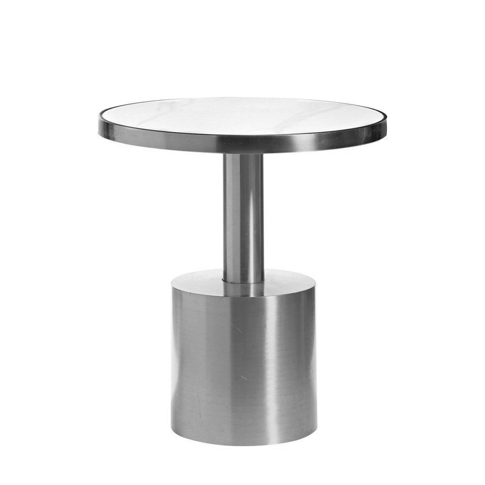 TRIBECA BRUSHED CHROME CAFE TABLE