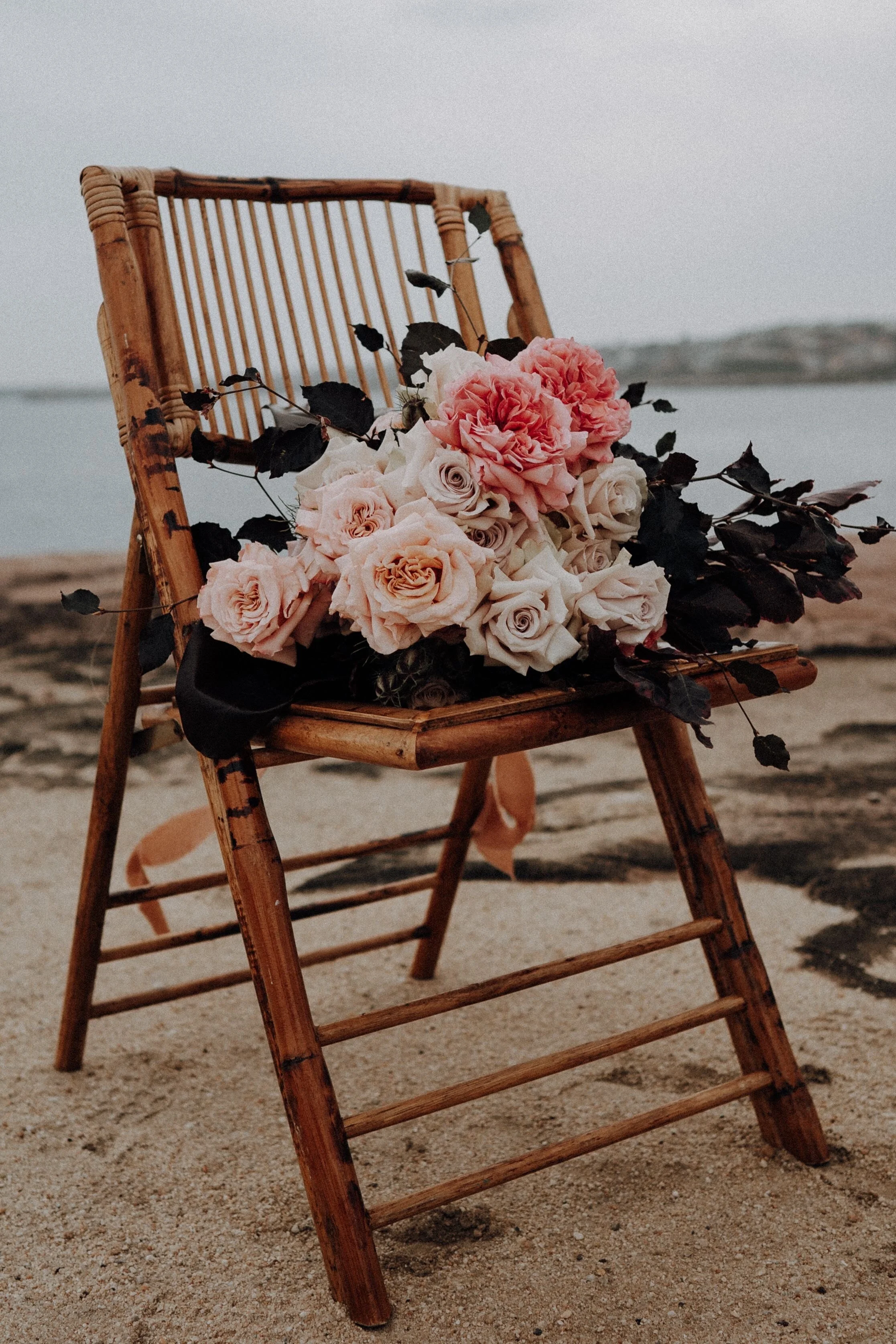styled folding bamboo chair