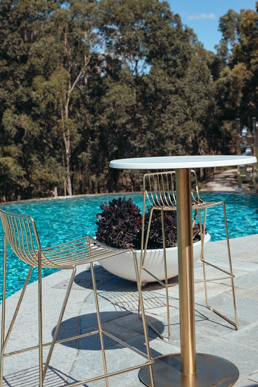 wire gold stool