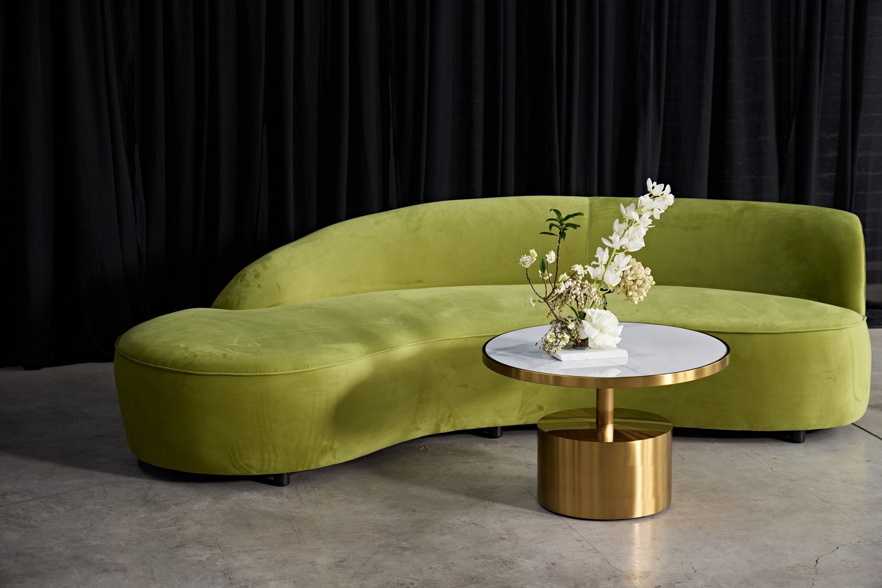 couch in olive colour