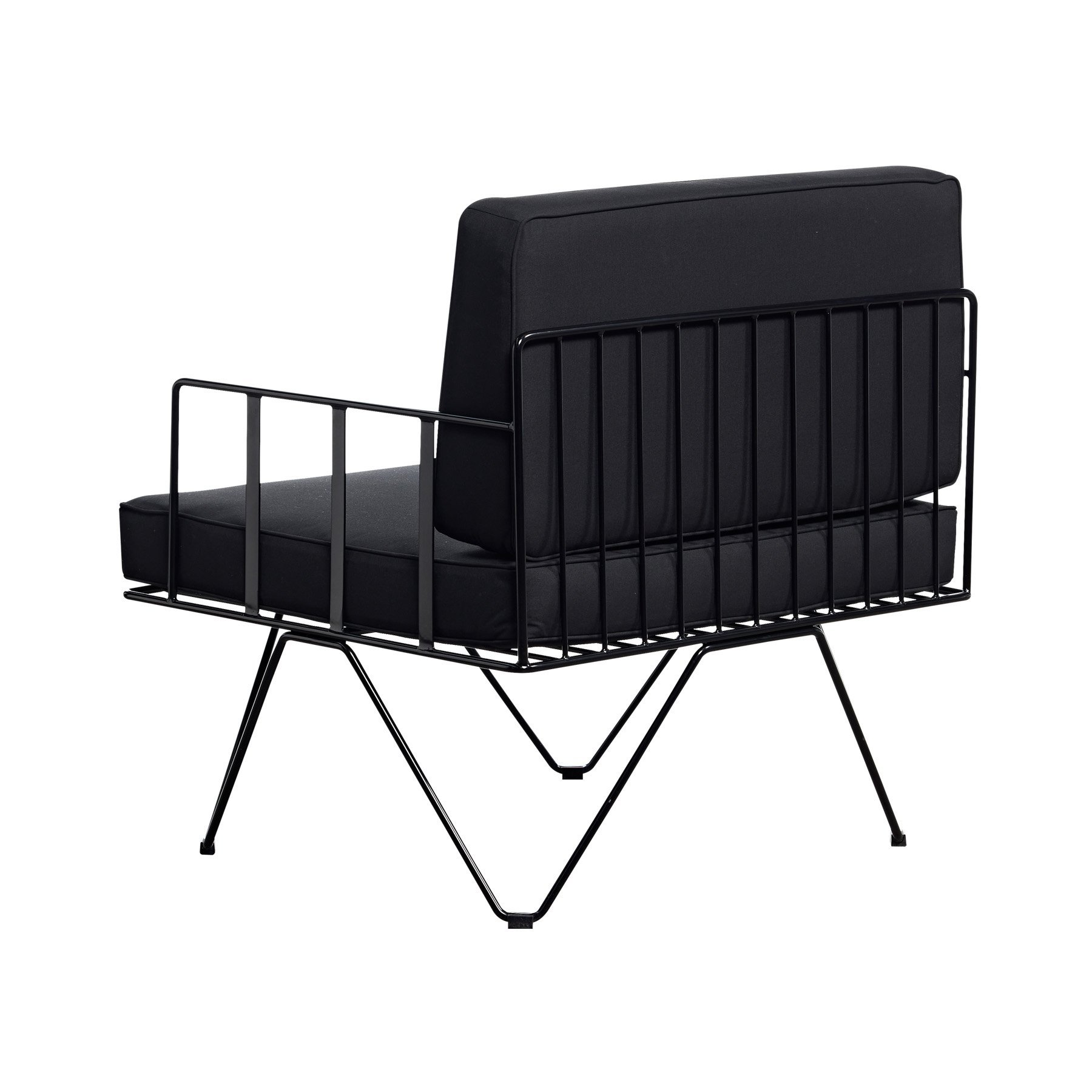 back of black armchair