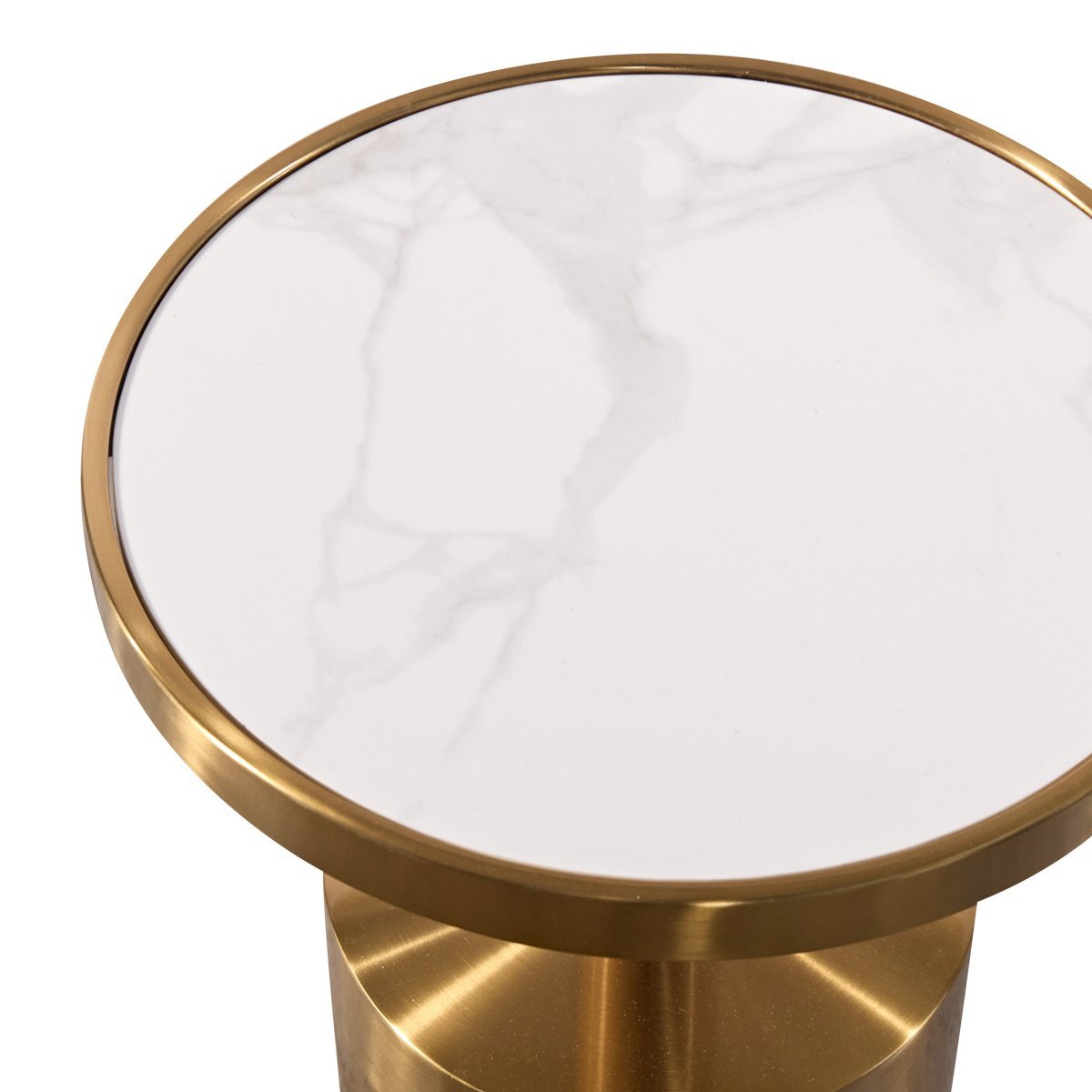 top view tribeca side table white