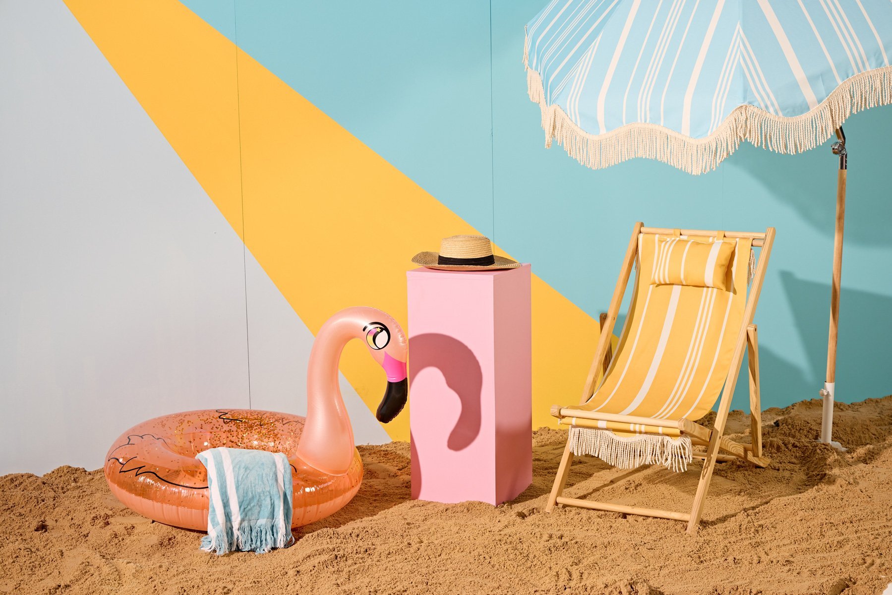 styled pink plinths