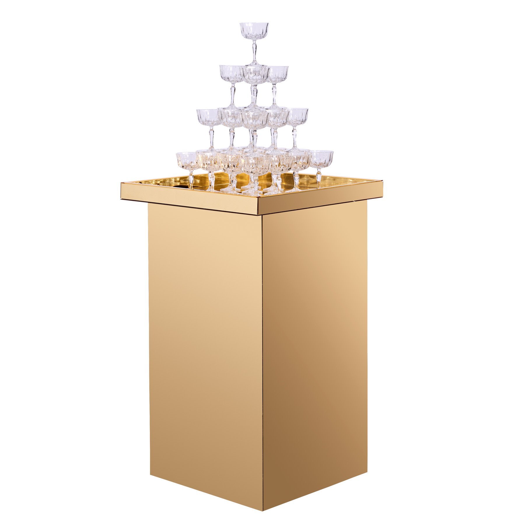 gold four tier champagne tower