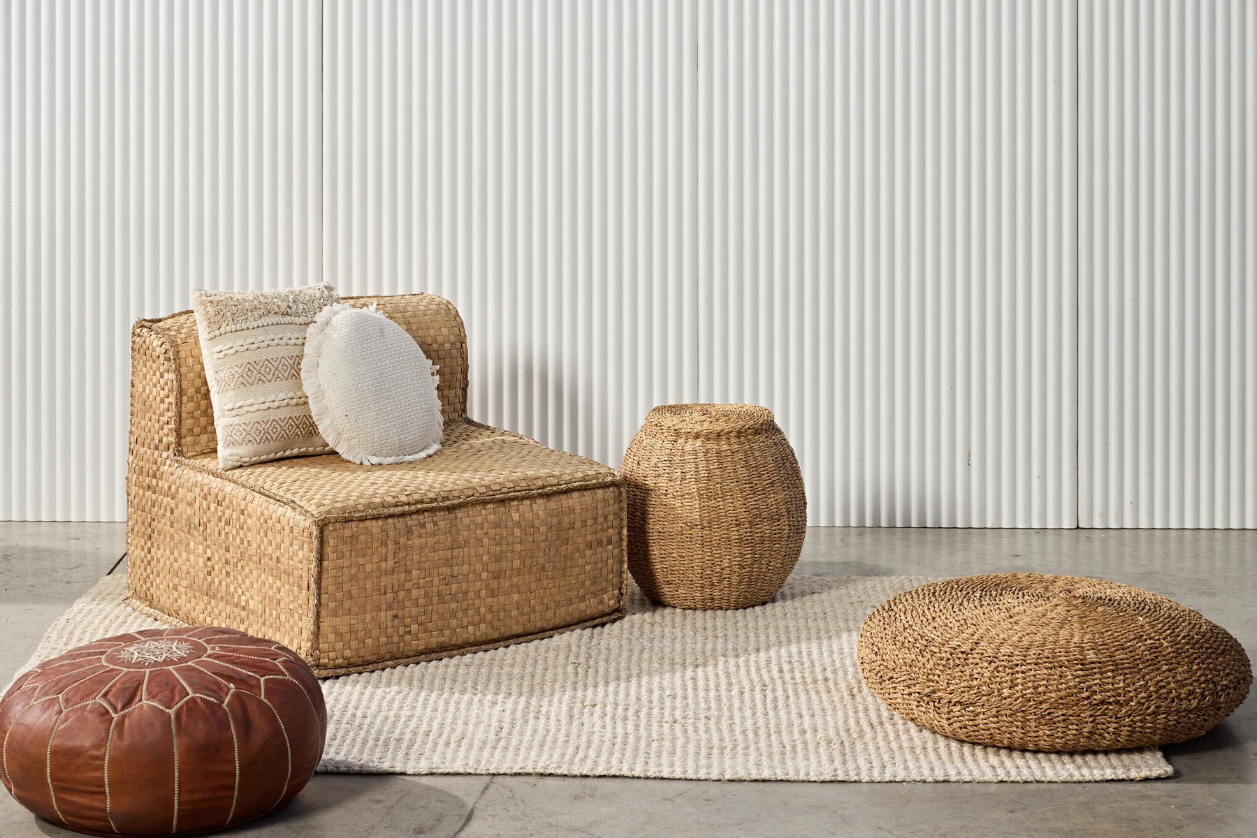 White Round Fringe Cushion