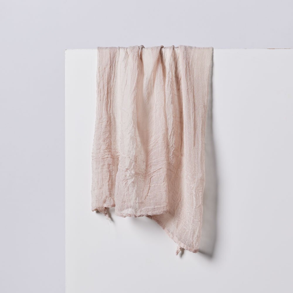 soft pink cotton table runner